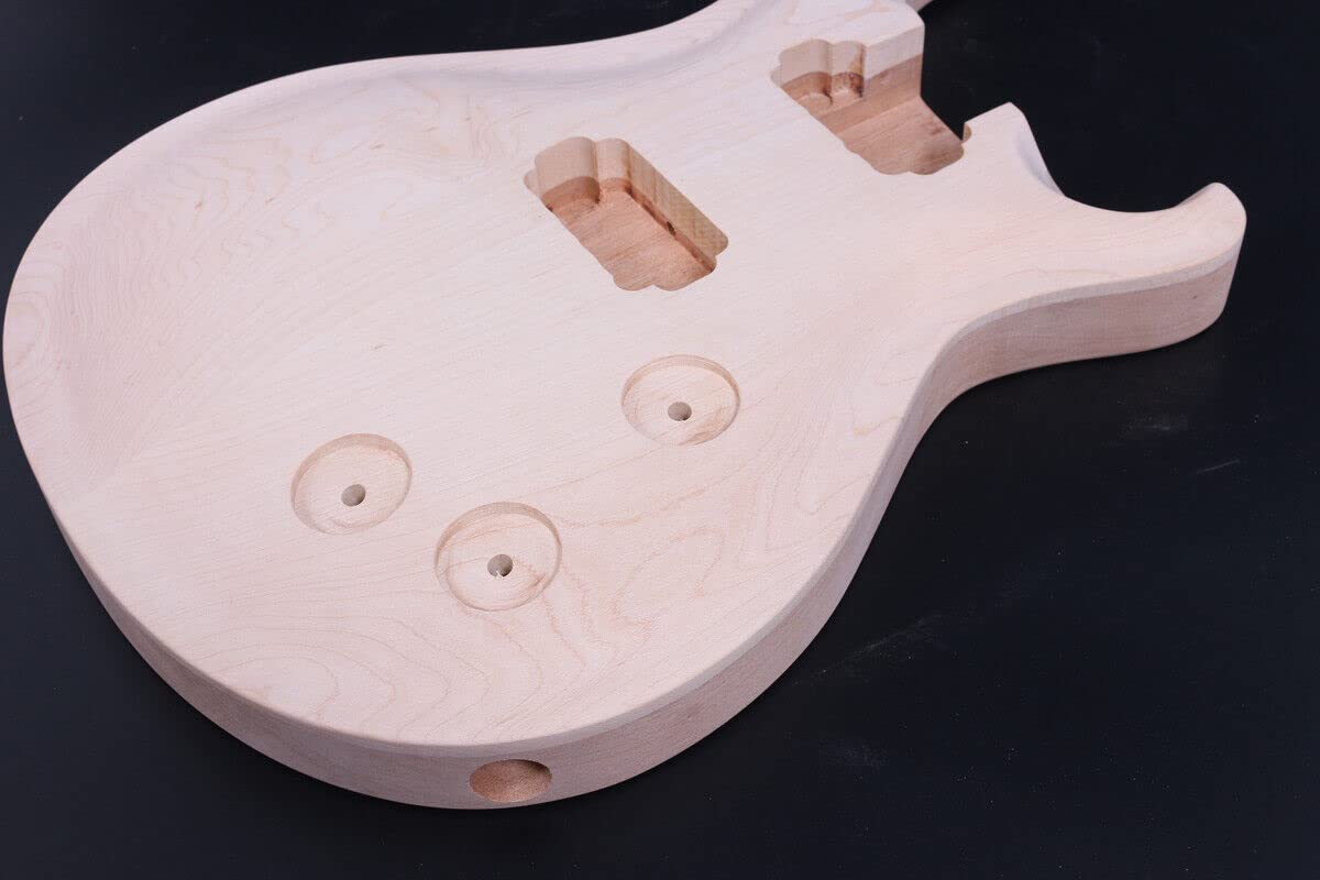 Yinfente 1 set fai da te chitarra elettrica kit – corpo in mogano, manico e tastiera in acero, 22 tasti, scala 64,8 cm, configurazione pickup S-S