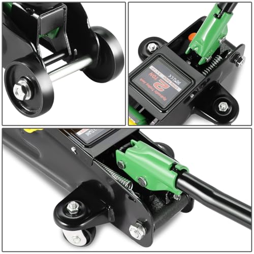 Image of PM PERFORMOTOR Low Profile Hydraulic Trolley Service /Floor Jack, 2 Ton (4000 lbs) Capacity, Lifting Range 5.1 inch-13 inch,Green,PM-TOL-FJ20-GR