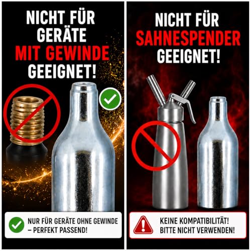 10 NEMT 16g Co2 Bierkapseln and Bikekapseln für alle Bierzapfanlagen mit 16g Kohlensäurekapseln ohne Gewinde kompatibel auch zu CO2 Kartuschenpumpe Fahrrad Minipumpe ohne Gewinde