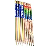 El lápiz tiene una forma triangular inteligente y ergonómica, escribiendo en diferentes ángulos le da diferentes colores, la superficie tiene curvas y líneas de colores.