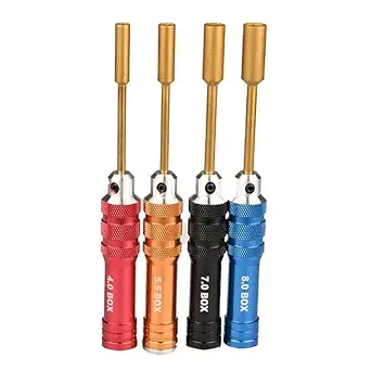4x Hex Key Socket Screwdrivers 4.0/5.5/7.0/8.0mm Sleeve Spanner Flat Head Wrench