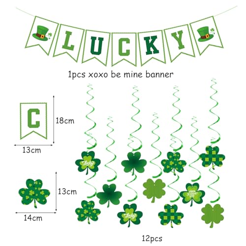 Image of St-Patricks Day Party-Decoration Green-Shamrock Garland - 25pcs Saint St. Patrick's Tissue Paper Pom Poms Fan Streamers Swirl,Irish Lucky Banner, Baby Shower Birthday Hanging Decor Lasting Surprise