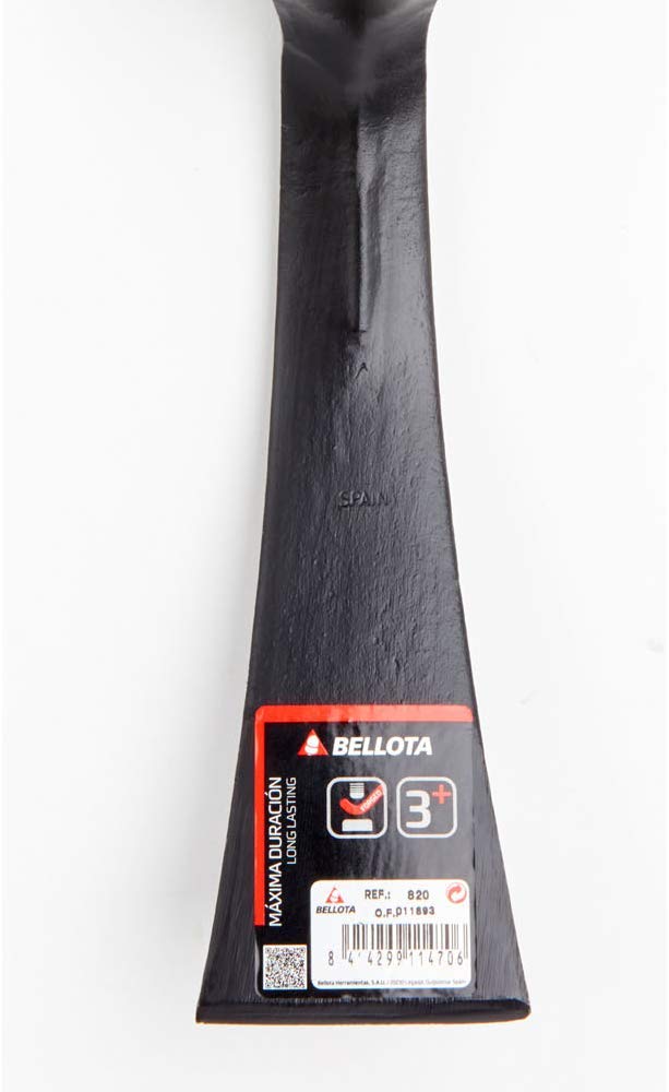 Bellota 820 - Azadón para labores forestales, limpieza y corte de raíces. Herramienta de doble uso: Hacha y Azada. 1500 gr