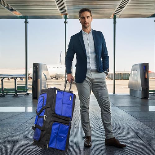 Dejuno 28-Inch Rolling Duffle Bag, Blue2