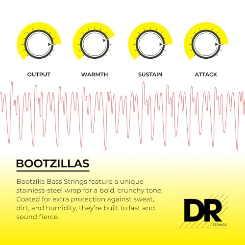 Cordes basse 5 cordes DR Strings Bootzillas pour slap et sustain