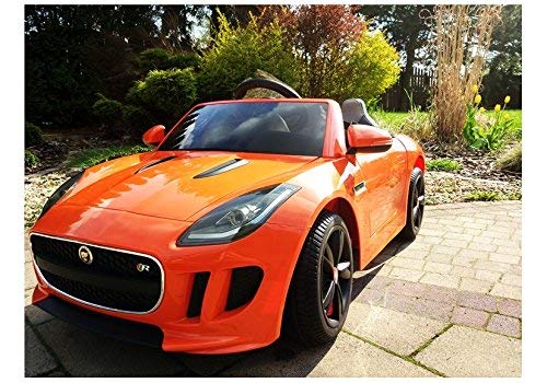 Jaguar Authorized Jaguar F-TYPE 12V Luxury Kids Ride On Car Battery Powered MP3 LED Door Open Kids Vehicle With Remote Control, Orange