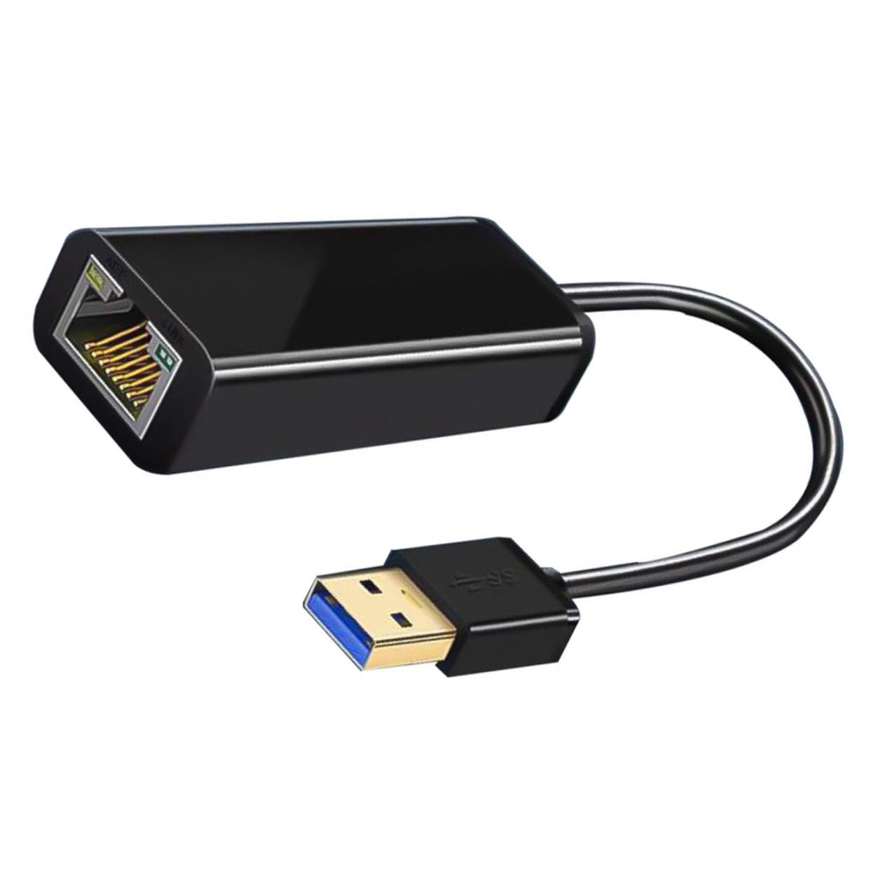 Holibanna USB Ethernet Adapter for Computer High-Speed LAN Network Converter and Play for Gaming Streaming and Office Use No Lagging