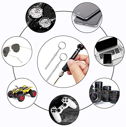 Image of PTSLKHN Eyeglass Repair Kit, 5-in-1 Multifunctional Small Screwdriver, S2 Steel Eyeglass Screwdriver Kit for Eyeglass, Sunglasses, Electronics, Cellphone, Jewelry and More (Black 5in1)