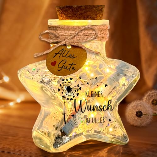 Wunscherfüller GeldgeschenkLED Flaschenlicht in Sternform Geburtstagsgeschenk für Frauen Kreative Geldgeschenke Verpackung für Geburtstag Hochzeit Kommunion Konfirmation Firmung Jugendweihe Ostern