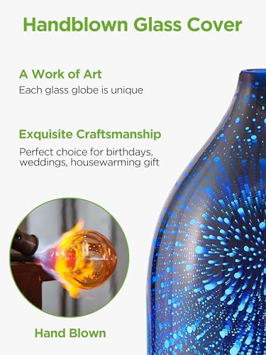 Innogear AD15T-ES Oil Diffuser, 150Ml Handmade Glass Diffuser 3D Glass Essential Oil Diffuser Ultrasonic Aromatherapy Diffuser Cool Mist Humidifier thumb #4