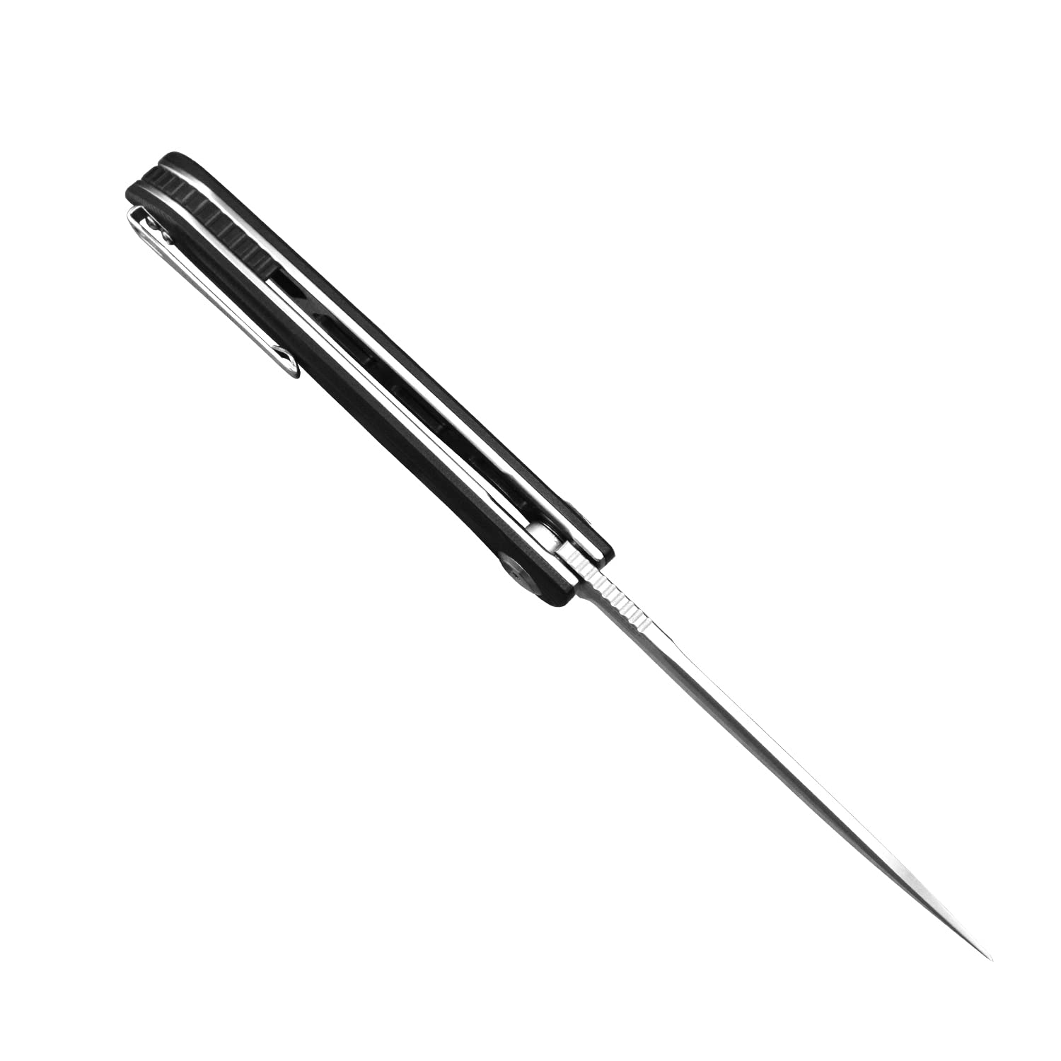 Harnds Cuchillo plegable para exteriores Assassin Sandvik 14C28N Cuchillo de caza para camping con mango G10 Acabado de la hoja satinado Cuchillo plegable (Negro y satinado/Schwarz+Satin)