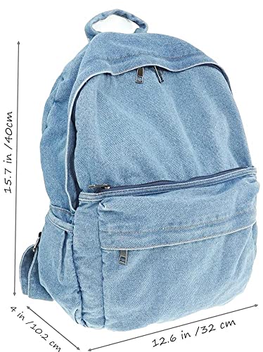 Image of MaxxCloud Vintage Denim Laptop Backpack Casual Canvas Daypack Handbag Purse Lightweight Rucksack Shoulder Bag