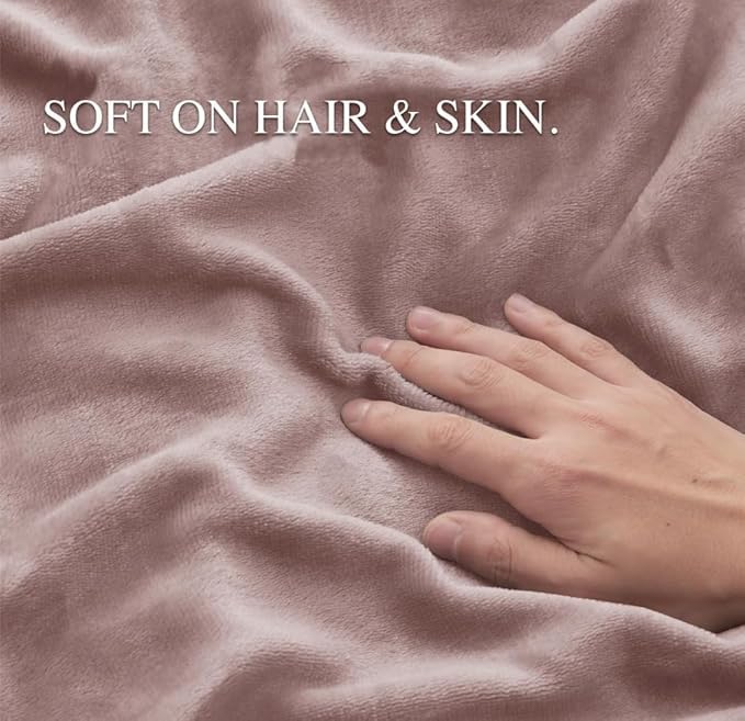 Image of Amazing Super Soft Double Bed Woollen Quilt Cover, 310TC Warm Duvet Cover, Woolen Duvet Cover /Rajai Cover /Blanket Cover /Quilt Cover King Size=90x100 Inches, Winter Blanket Cover (Light Pink)