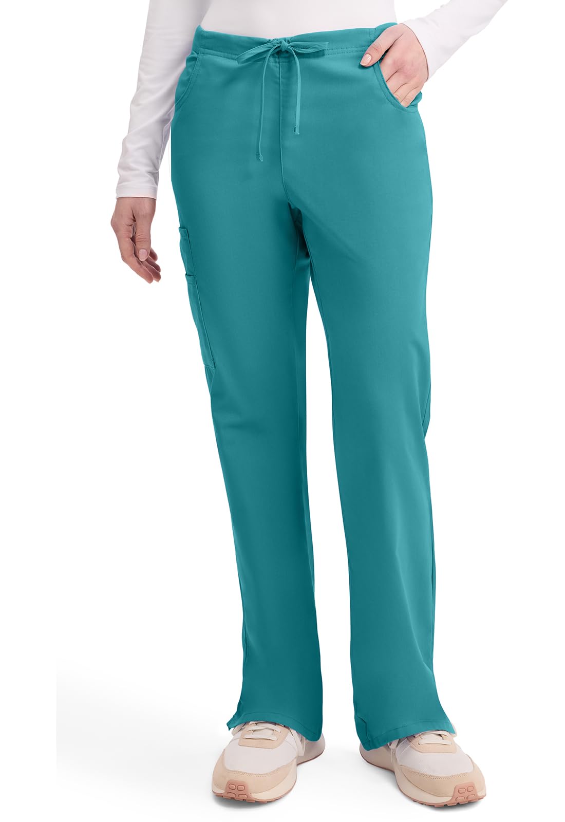 Dickies EDS Signature Scrubs for Women, Drawstring Cargo Pants 86206, Teal Blue, S