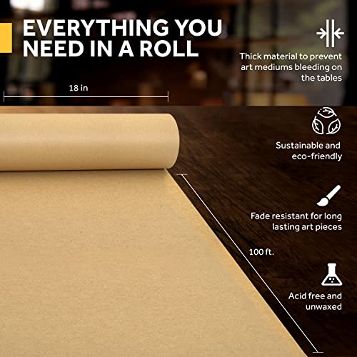 Bryco Goods BG-KP-R-B-18-100 Inch X 1,200 Inch Brown Kraft Packing Paper - Versatile For Different Arts And Crafts Projects thumb #3