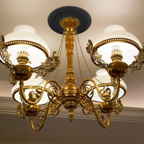Image of INCREWAY 1Pack Black Split Lighting PU Ceiling Medallion Cover Plate Ceiling Fan Medallion Home for Light Fixtures Ceilings Light Trim, 12 Inch OD x 5.3 Inch ID