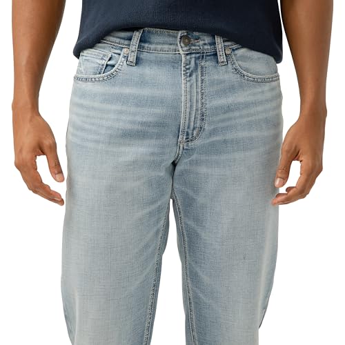 Silver Jeans Co. Men's Grayson Classic Fit Straight Leg Jeans, Light Indigo Wash4