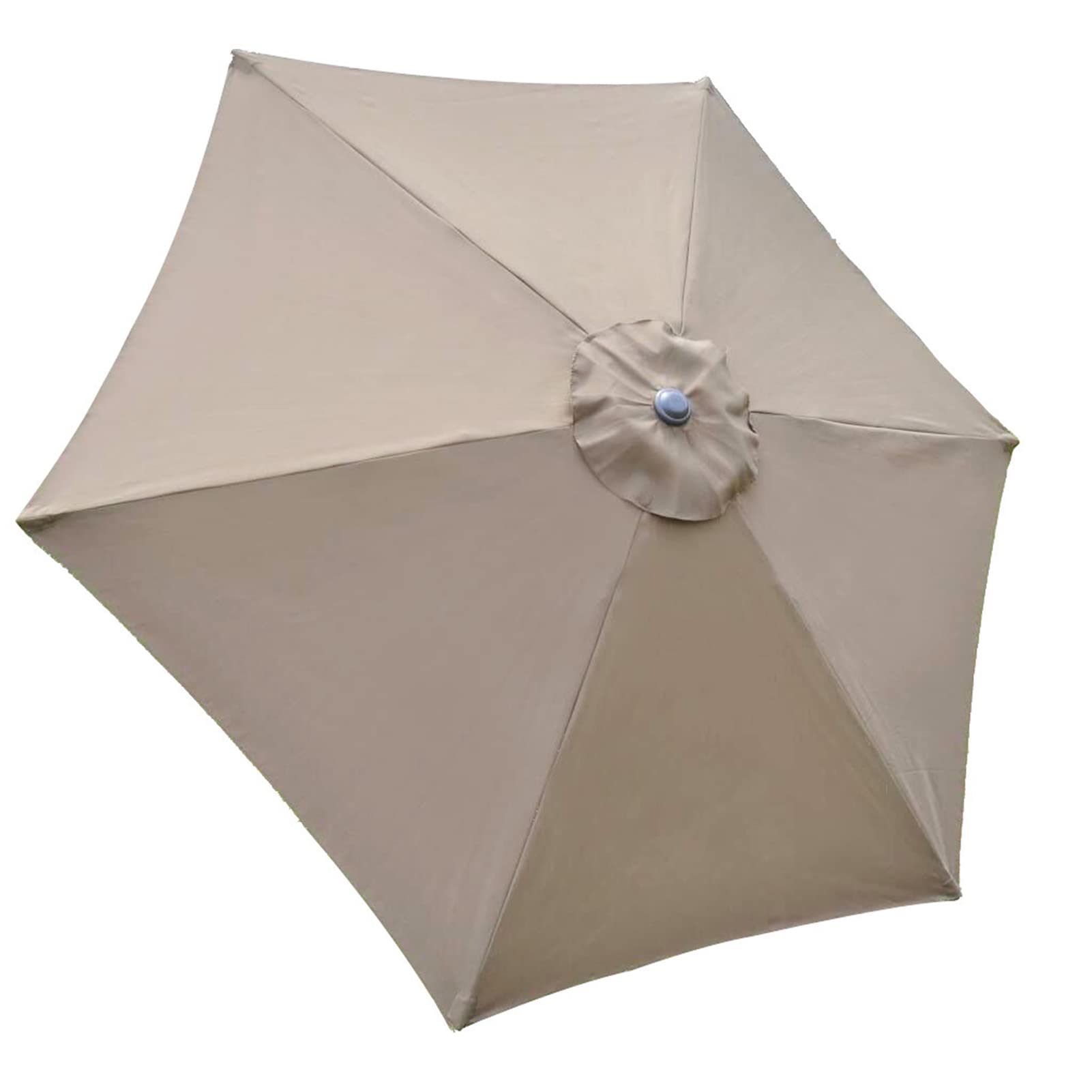 6 Ribs Sun Umbrella Replacement Canopy, UV-Block Polyester Fabric Patio Parasol Umbrella Replacement Cover, Garden Parasol Canopy Cover for Garden Parasol Canopy (Khaki,2M / 6.56Ft)
