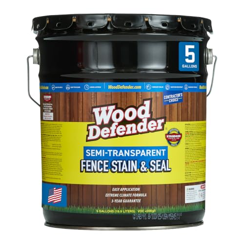 Wood Defender Semi-Transparent Fence Stain and Seal, Sierra,...