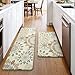 GENIMO Kitchen Mats for Floor 2PCS, Washable Cushioned Kitchen Rugs Non Slip, Farmhouse Anti Fatigue Mat Waterproof, Comfort Standing Mat Rug for Home, Laundry, Office, 17.3