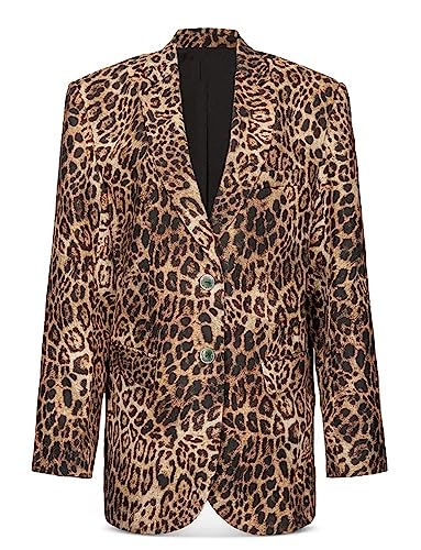Manteau de costume léopard femme pour structurer la silhouette au bureau