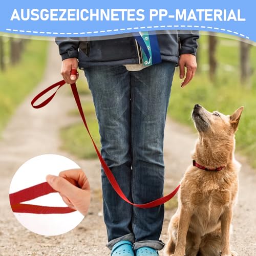 Hurifeng Schleppleine 10m für Hunde – Robuste Hundeleine für Training & Outdoor – PP-Material mit Zinklegierung D-Karabiner – Für Kleine bis Große Hunde (Rot)