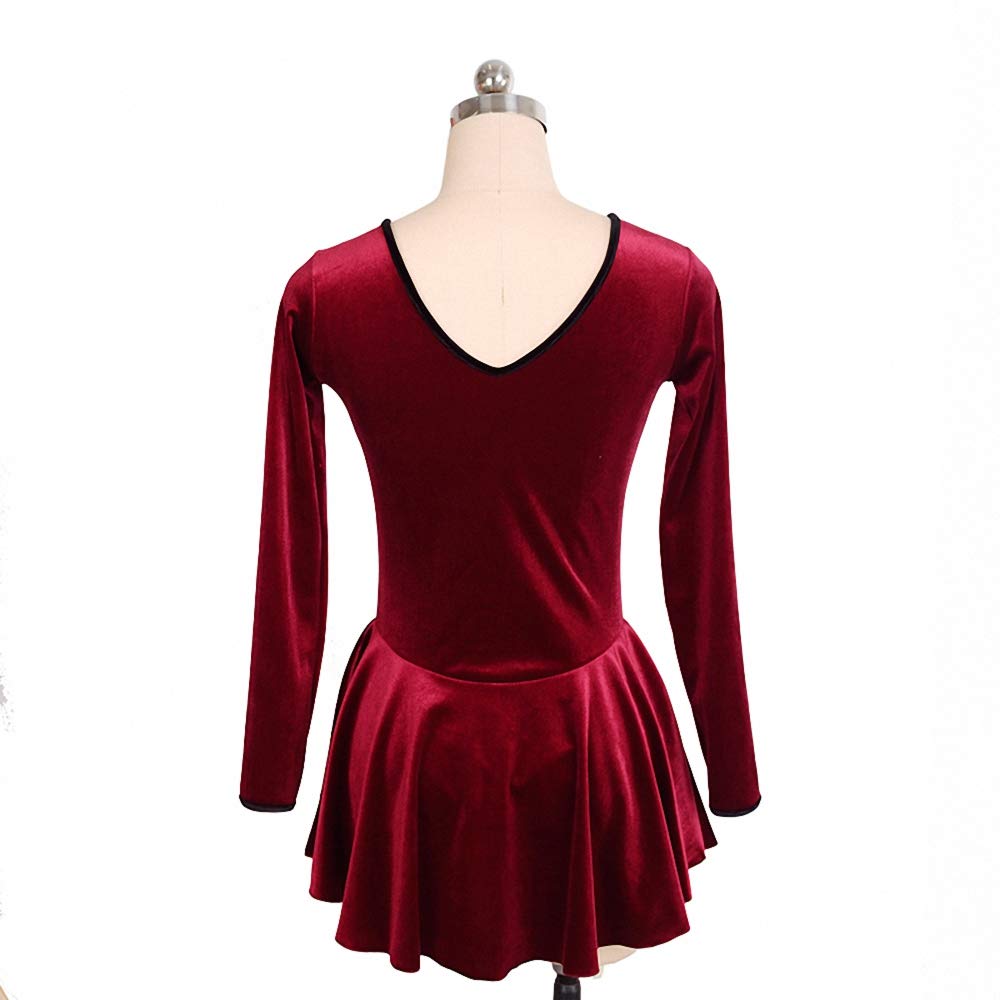 Girls's Ice Figure Skating Dress Practise Performance Dance Leotards for Competition Red