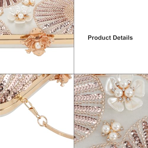 Image of Womens Vintage Floral Embroidery Clutch Evening Handbag Shoulder Bags Purse for Wedding Party Prom