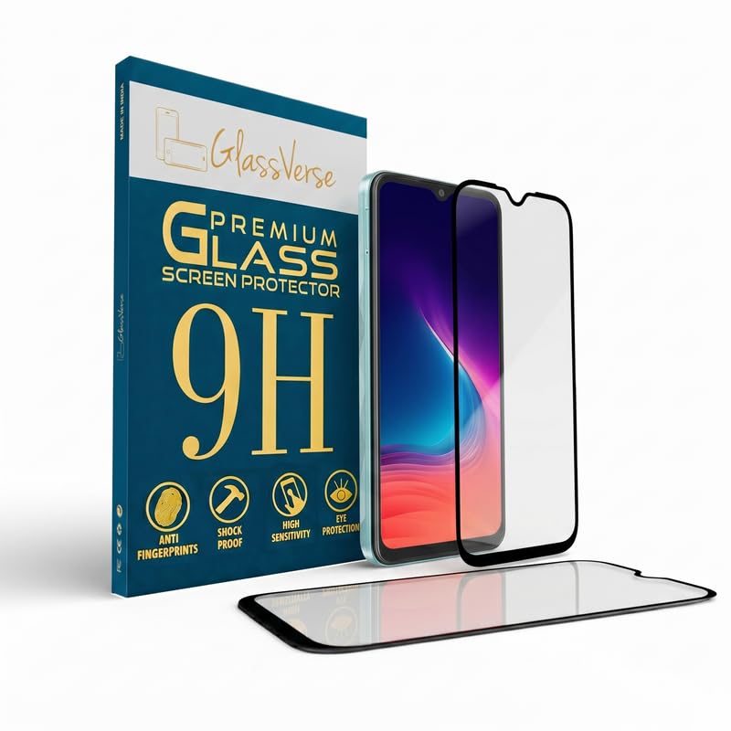 Image of GlassVerse 9H Gorilla Tempered Glass for Nokia C32 | HD Clarity Screen Protector, Ultra Strong 9H Protection, Edge to Edge, Case Friendly, Hassle-less Installation Kit Included. (Pack of 1)