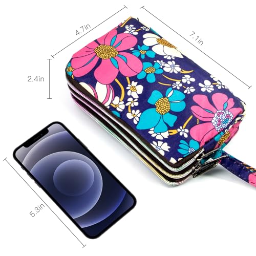 Image of BIAOTIE Large Capacity Wristlet Wallet - Women Printed Nylon Waterproof Handbag Clutch Purse