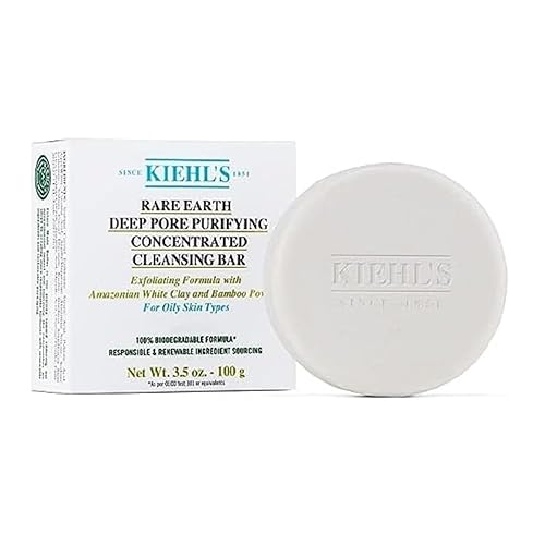 Kiehl's Barra de limpieza facial concentrada purificadora de poros profundos de tierra rara 3.5oz