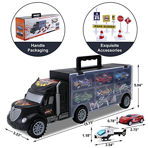 Jodudlr Toddler Toys For 3-4 Year Old Boys,Large Transport Cars Carrier Set Truck Toys With 12 Die-Cast Vehicles Truck Toys Cars,Ideal Christmas Easter Valentines Day Gifts Toys For Kids Age 3-7 #TOP5