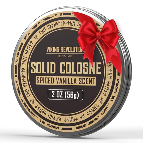 Viking Revolution Spiced Vanilla Solid Cologne for Men - 2 Oz Balm Cologne Travel Wax (Spiced Vanilla)