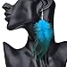 Lureme Bohemian Style Feathers with Small Feather Tassel Dangle Earrings for Women(02004736) (Blue)