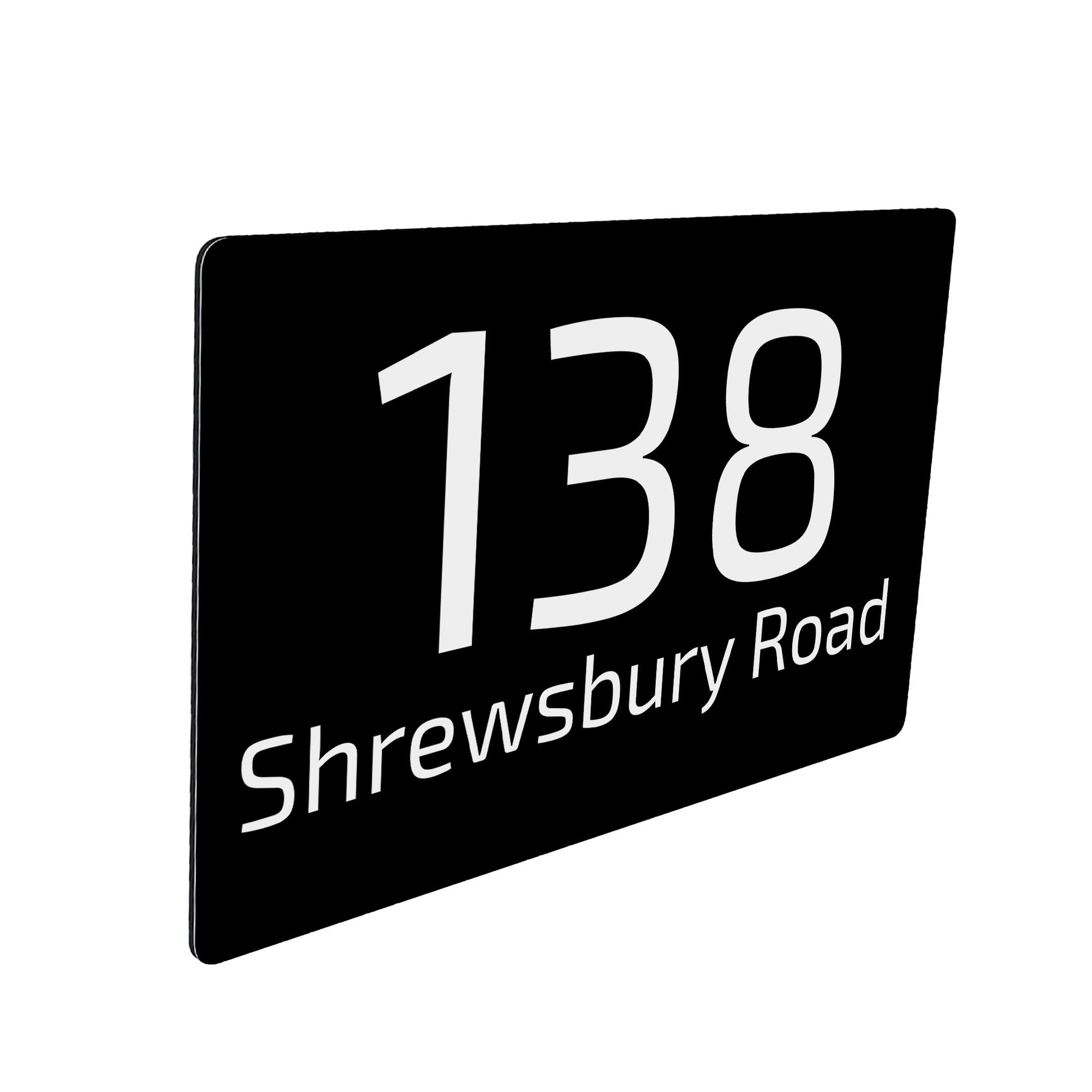 Personalised House Numbers Plaques - 200mm X 130mm Anthracite Black Floating Door Number Plaques for Wall, UV Printed 3mm Aluminium Weatherproof Number Plate, Custom Outdoor House numbers. — image 1