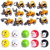 3 otters 25PCS Christmas Pull Back Cars and 12PCS Mini Construction Vehicles