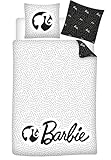 barbie Aymax Parure de Lit Barbie, 100% Polyester, Housse de Couette Réversible 140x200 cm + Taie d\'oreiller 63x63 cm