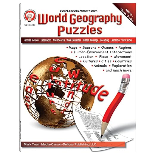 Mark Twain - World Geography Puzzles, Grades 6 - 12