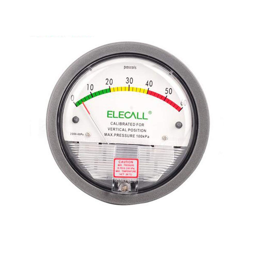 TE2000 0-60PA Micro Differential Pressure Gauge High Color Panel Round Type Pointer Instrument Micromanometer-image-42