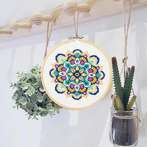 Image of DIAMOND DOTZ Daisy Mandala - Stamped Cross Stitch Kit for Adults, Counted Cross Stitch Patterns, Easy-to-Follow Design, Perfect for Beginners and Experts