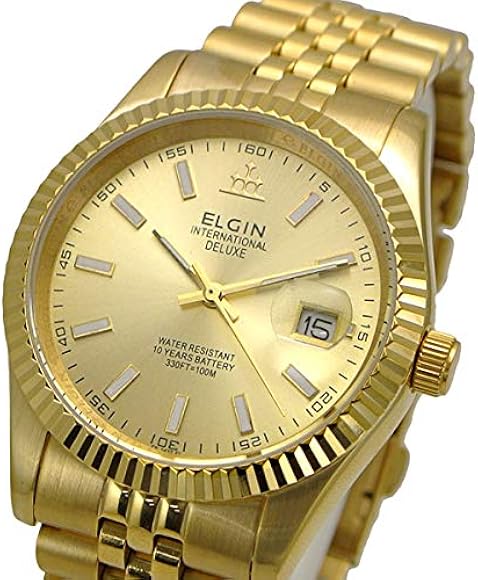 エルジンELGIN 金ゴールド金属ベルト時計 2本セット