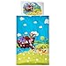 Produktbild Aminata Kids Kinderbettwäsche 100 x 135 Tiere Arche-Noah aus Baumwolle mit Reißverschluss, Kinder-Baby-Bettwäsche-Set mit Tier-Motiv ist weich, Giraffe, Elefant Zoo-Tiere, Zoo - Safari - Dschungel