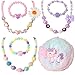 Collana e Bracciale con Perline per Bambini, 3 Set, Gioielli per Bambine in Scatola, Borse per Bomboniere per Bambini,301