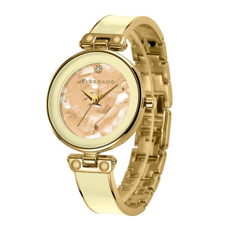 Image of Giordano Designer Analog Watch for Women - Glossy Round Dial & Bracelet Style Stainless Steel Strap
