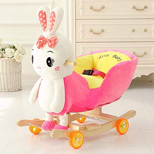 Los Ejercicios de Equilibrio XMJ Mecedora Niño Caballo balancín de Madera de Juguete de Felpa Vespa del niño de Ruedas Silla de oscilación de música Suave Swings Presidente gorilas (Color : F)
