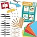 YouMake 10-Pack Rubber Band Helicopter Kit - DIY STEM Project for Kids - Comes with Instructions, Plastic Propellers, and More!