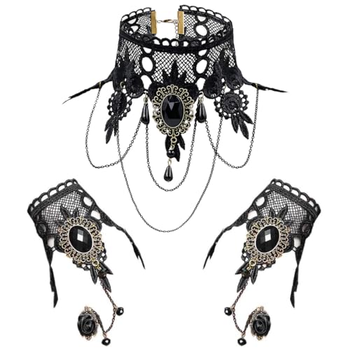 KUMSODE Collana Girocollo in Pizzo con Set di...