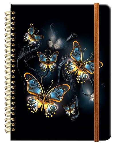 Carnet à spirales A5 ligné couverture rigide fleurie pour femme - 2