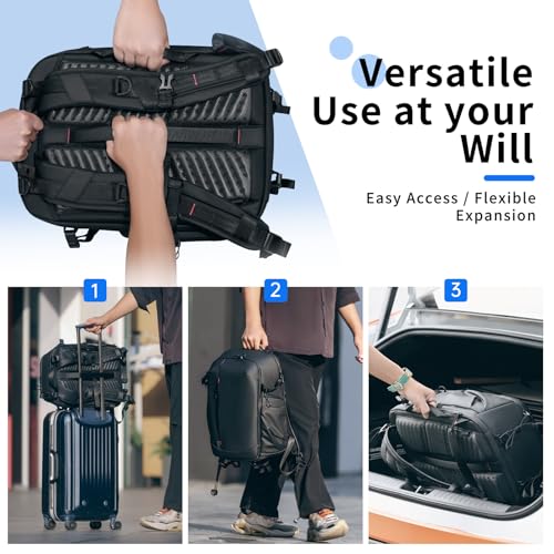 UURig ULANZI BP09 Traker Camera Backpack • 22L • Versatile Camera Travel Bag • Quick Access • Well Organized Professional Photography Storage • Shoulder Backpack • for Sony/Nikon DSLR Cameras