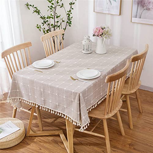 Tovaglia Estiva Decorazioni Casa Cucina Stile Plaid Semplice Cotone Damascato Tovaglie Impermeabili Antimacchia Cachi Decorazion